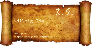 Kőnig Ida névjegykártya